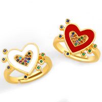 Fashion New Copper Plated Gold Drop Heart Ring Nhas155404 main image 2