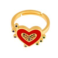 Fashion New Copper Plated Gold Drop Heart Ring Nhas155404 main image 4