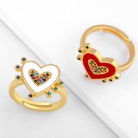 Fashion New Copper Plated Gold Drop Heart Ring Nhas155404 main image 3