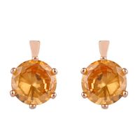 Rhinestone Rose Gold Geometric Round Earrings Nhas155408 main image 12
