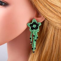 Vente Chaude Boucles D'oreilles À La Main Perle Boucles D'oreilles Pentagramme Femelle Gland Main-tissé Boucles D'oreilles Oreille Goujons Err48 main image 6