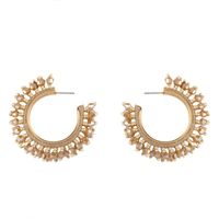 Beaded Acrylic C-shaped Hoop Earrings Nhas155412 main image 11