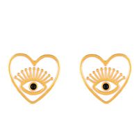 2021 Européen Et Américain De Mode Bijoux Creative Angel Eye Boucles D'oreilles Goutte D'huile Peach Coeur D'amour Fille Ins Oreille Goujons Err44 main image 7