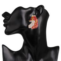 Fashion Color Diamond Fox Red Stud Earrings Nhjj155438 main image 6
