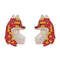 Fashion Color Diamond Fox Red Stud Earrings Nhjj155438 main image 8