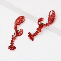 Fashion Lobster Diamond Alloy Acrylic Earrings Ear Studs main image 3