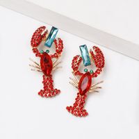 Fashion Lobster Diamond Alloy Acrylic Earrings Ear Studs main image 4