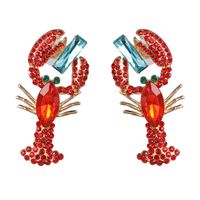 Fashion Lobster Diamond Alloy Acrylic Earrings Ear Studs main image 8