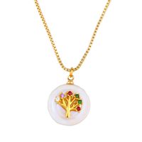 Copper Micro-inlaid Zircon Natural Baroque Pearl Necklace Nhas155382 sku image 1