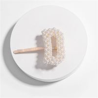 Hand-woven Letter Pearl Hairpin Nhlu155400 sku image 4