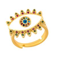 Stylish Color Copper Inlay Zircon Devil's Eye Ring Nhas155403 sku image 1