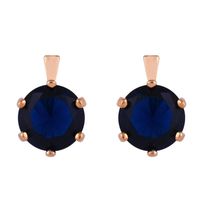 Rhinestone Rose Gold Geometric Round Earrings Nhas155408 sku image 2