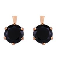 Rhinestone Rose Gold Geometric Round Earrings Nhas155408 sku image 4