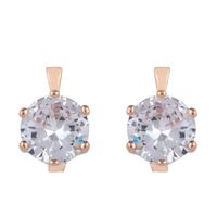 Rhinestone Rose Gold Geometric Round Earrings Nhas155408 sku image 5