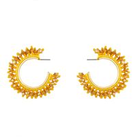 Beaded Acrylic C-shaped Hoop Earrings Nhas155412 sku image 4