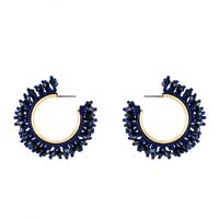 Beaded Acrylic C-shaped Hoop Earrings Nhas155412 sku image 2