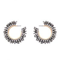 Beaded Acrylic C-shaped Hoop Earrings Nhas155412 sku image 7