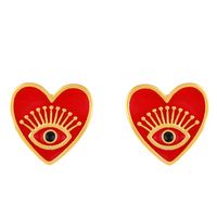 Fashion Copper Heart Shaped Eyes Stud Earrings Nhas155431 sku image 1