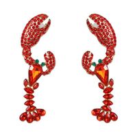 Fashion Lobster Diamond Alloy Acrylic Earrings Ear Studs sku image 2