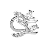 Leaves Curved Diamond Clip Earrings Nhdp155476 main image 8