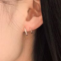 Koreanische Version Der Einfachen Spiral Ohrringe Kreative Zirkon Ohrringe Damenmode Grenz Überschreitende Heiß Verkaufte Geometrische Offene Ohrringe main image 3