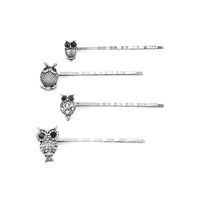 Alloy Vintage Diamond Owl Hair Clip Nhhn155497 main image 8