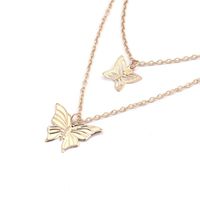 Exquisite Double Gold And Silver Butterfly Necklace Nhnz155498 main image 4