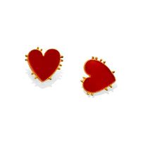 Vintage Alloy Drip Heart-shaped Stud Earrings Nhhn155534 main image 4