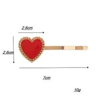 Red Drip Heart Shaped Clip Hairpin Nhhn155536 main image 4