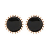 Simple Alloy Black Drip Round Devil&#39;s Eye Stud Earrings Nhhn155541 main image 4