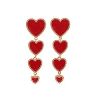 Vintage Dripping Red Love Long Earrings Nhhn155548 main image 1