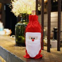 زينة عيد الميلاد سانتا كلوز النبيذ الأحمر زجاجة ربطة العنق حقيبة نبيذ أحمر حقيبة هدايا الشمبانيا مجموعة النبيذ الأحمر main image 3