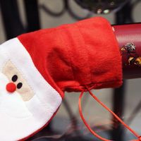 زينة عيد الميلاد سانتا كلوز النبيذ الأحمر زجاجة ربطة العنق حقيبة نبيذ أحمر حقيبة هدايا الشمبانيا مجموعة النبيذ الأحمر main image 4