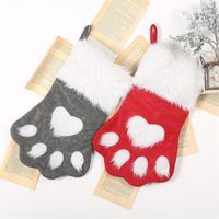 De Noël Le Shaggy Chien Griffe Chaussettes De Noël Bas De Noël Décoration D'arbre De Fournitures Enfants Cadeau De Sac Pet Chaussettes Sac De Bonbons main image 1