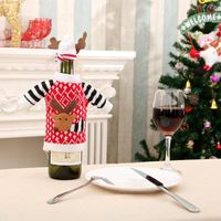 Élans De Noël Bouteille De Vin Couverture Bouteille De Noël De Couverture Cache-bouteille De Champagne De Noël Nécessités Quotidiennes Fournitures De Fête De Noël main image 2