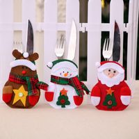 Christmas Decoration New Non-woven Santa Claus Snowman Cutlery Bag Nhmv155573 main image 4