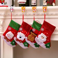 Flannel Santa Claus Christmas Socks Children's Gift Bag Nhmv155592 main image 1