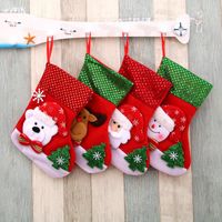 Flannel Santa Claus Christmas Socks Children's Gift Bag Nhmv155592 main image 3