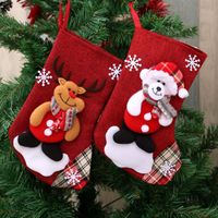 New Cross-border Medium Size Linen Christmas Stockings Gift Bag Nhmv155603 main image 5