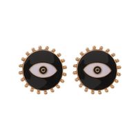 Simple Alloy Black Dripping Round Devil's Eye Stud Earrings Nhhn155531 sku image 1