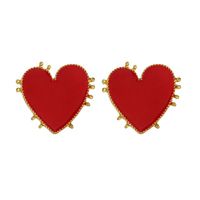 Vintage Alloy Drip Heart-shaped Stud Earrings Nhhn155534 sku image 1