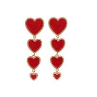 Vintage Dripping Red Love Long Earrings Nhhn155548 sku image 2