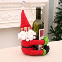 Navidad Decoraciones Para El Hogar Santa Muñeco De Nieve Botella De Vino Conjunto Porta Botella Grande Nhmv155566 sku image 1