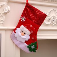 Flannel Santa Claus Christmas Socks Children's Gift Bag Nhmv155592 sku image 1
