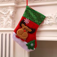 Flannel Santa Claus Christmas Socks Children's Gift Bag Nhmv155592 sku image 3