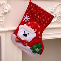 Flannel Santa Claus Christmas Socks Children's Gift Bag Nhmv155592 sku image 4