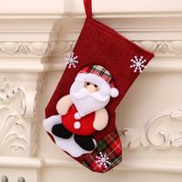 New Cross-border Medium Size Linen Christmas Stockings Gift Bag Nhmv155603 sku image 1
