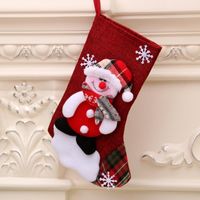 New Cross-border Medium Size Linen Christmas Stockings Gift Bag Nhmv155603 sku image 2