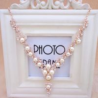 Korean Fashion Pearl Gemstone Necklace Nhdp149236 main image 1