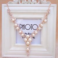 Korean Fashion Pearl Gemstone Necklace Nhdp149236 main image 3